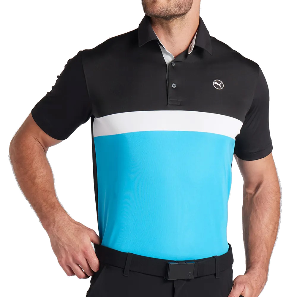 'Puma Golf Colorblock Herren Polo blau/schwarz/weiss' von 'Puma Golf'