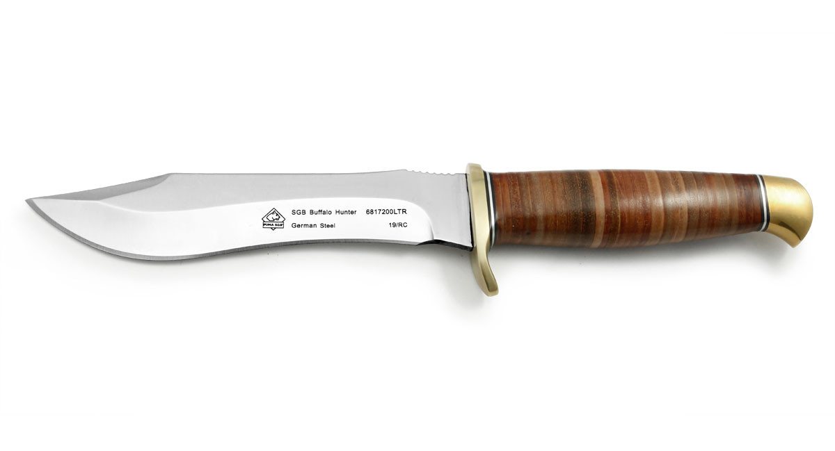 Puma Messer Survival Knife SGB Buffalo Hunter Clip Point Jagdmesser, mit Lederscheide von Puma Messer