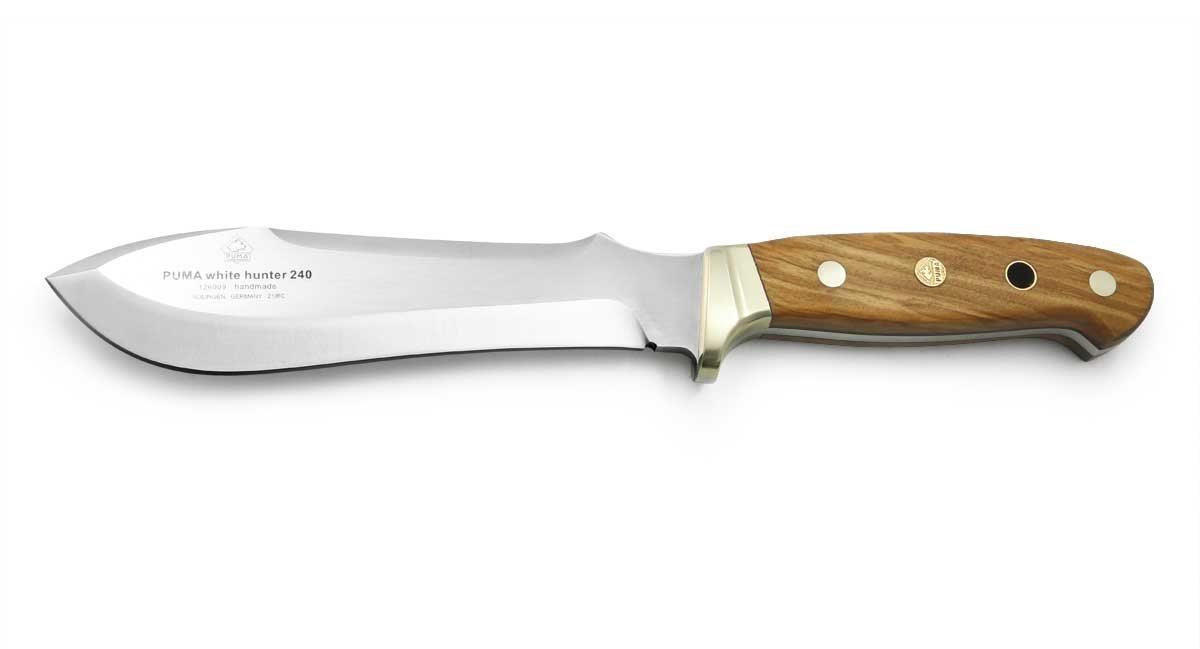 Puma Messer Survival Knife White Hunter 240 Olivenholz Jagdmesser Vollerl, inclusive Sattellederscheide von Puma Messer