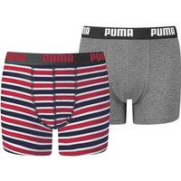 2er Pack PUMA Basic Boxershorts Printed Stripe Kinder ribbon red 134-140 von Puma