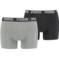 2er Pack PUMA Basic Boxershorts dark grey melange / black M von Puma