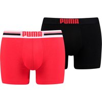 2er Pack PUMA Placed Logo Boxershorts Retro red/black S von Puma