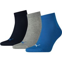 3er Pack PUMA Quarter Plain Socken blue/grey melange 35-38 von Puma