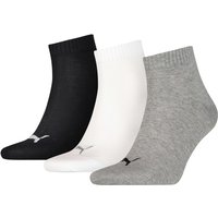 3er Pack PUMA Quarter Plain Socken grey/white/black 43-46 von Puma