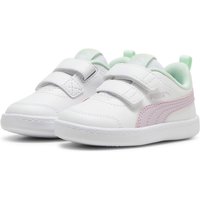 PUMA Courtflex v2 Baby-Sneaker mit Klettverschluss 35 - PUMA white/grape mist/fresh mint 23 von Puma