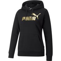 PUMA ESS+ Metallic Logo Fleece-Hoodie Damen PUMA black/gold foil L von Puma