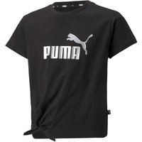 PUMA Ess+ Metallic Logo Knotted T-Shirt Mädchen PUMA black 116 von Puma