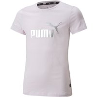 PUMA Ess+ Metallic Logo T-Shirt Mädchen lavender fog 128 von Puma