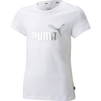 PUMA Ess+ Metallic Logo T-Shirt Mädchen puma white 104 von Puma