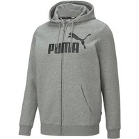 PUMA Ess Big Logo Fleece-Kapuzenjacke Herren medium gray heather XXL von Puma