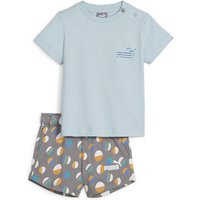 PUMA Essentials+ Summer Camp Shorts + T-Shirt Baby-Set 22 - turquoise surf 104 von Puma