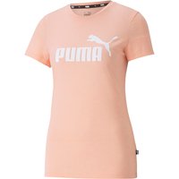 PUMA Essentials Logo Heather T-Shirt Damen apricot blush heather S von Puma