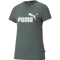 PUMA Essentials Logo Heather T-Shirt Damen green gables heather S von Puma