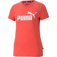 PUMA Essentials Logo Heather T-Shirt Damen poppy red heather S von Puma