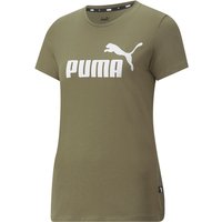 PUMA Essentials Logo T-Shirt Damen dark green moss S von Puma