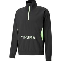 PUMA Fit Heritage Woven 1/2-Zip Sweatshirt Herren 51 - PUMA black/fizzy lime M von Puma