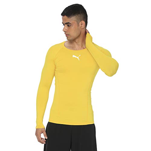 PUMA Liga Baselayer Tee LS Technical Shirt, Mann, Gelb (Cyber ​​​​Yellow), 44/46 (Herstellergröße: S) von Puma