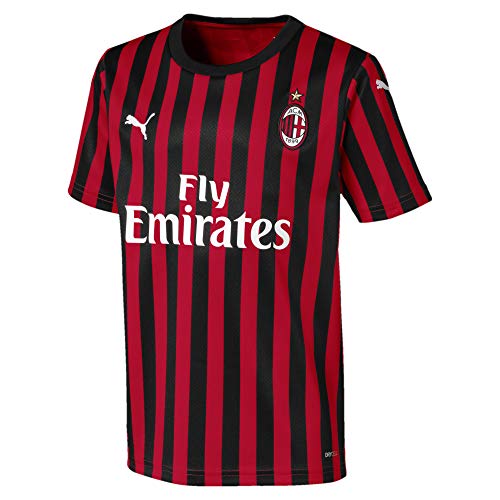 PUMA AC Milan Kinder Replica Heimtrikot mit Sponsor Logo Trikot , Rot (Tango Red/Puma Black) , 128 (Herstellergröße : 7-8 Years) von PUMA