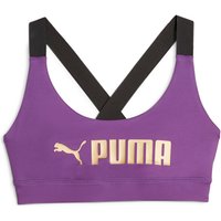 PUMA Mid Impact FIT Sport-BH Damen 99 - purple pop/puma gold L von Puma