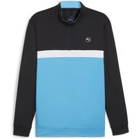 PUMA Pure Colorblock 1/4-Zip Golf-Sweatshirt Herren 03 - PUMA black/aqua blue M von Puma