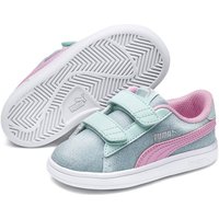 PUMA Smash v2 Glitz Glam Baby-Sneaker mit Klettverschluss fair aqua/pale pink/puma silver/puma white 21 von Puma