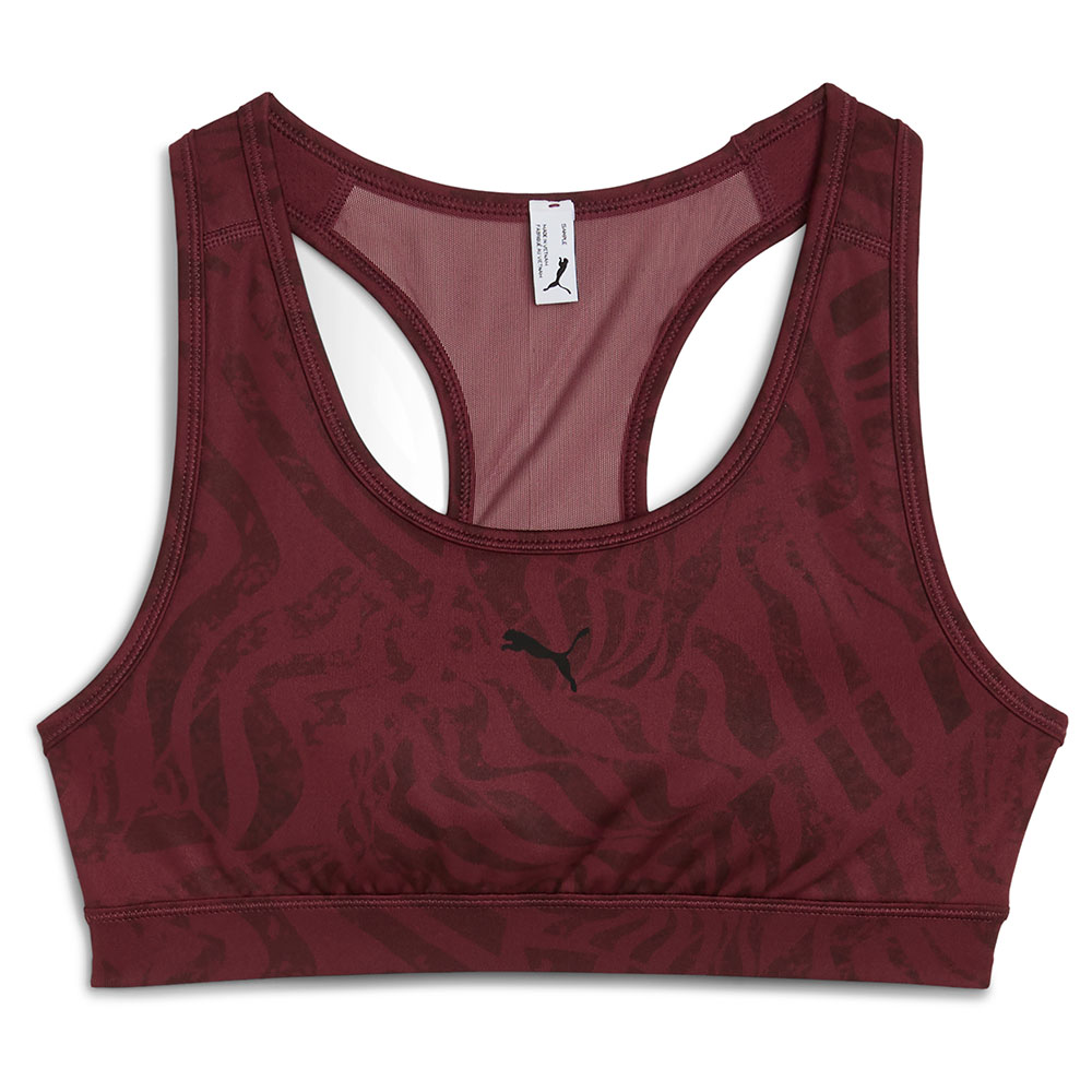 Puma 4keeps Padded Ribbon Stripe Print Sports Bra Rot S Frau von Puma