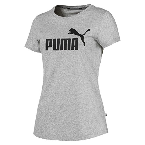 PUMA Damen Ess Logo Tee T-shirt, Light Gray Heather, XL EU von PUMA