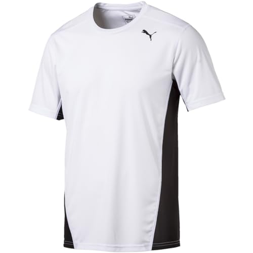 PUMA Herren Cross The Line Tee T-Shirt, White Black, XL von PUMA
