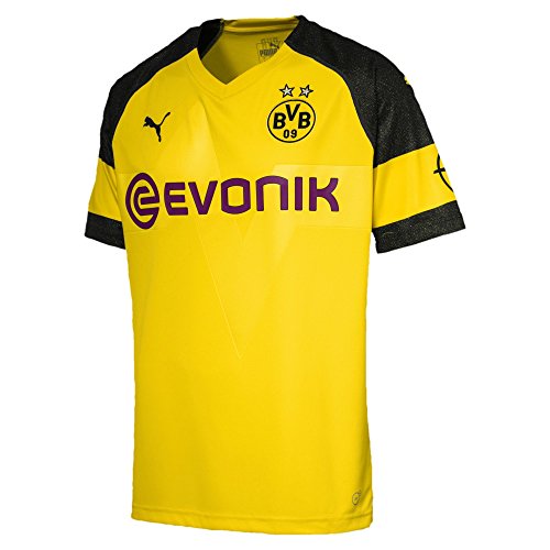 PUMA Unisex Erwachsene BVB Home Shirt Replica EVONIK with OPEL Logo Trikot Cyber Yellow, S von PUMA