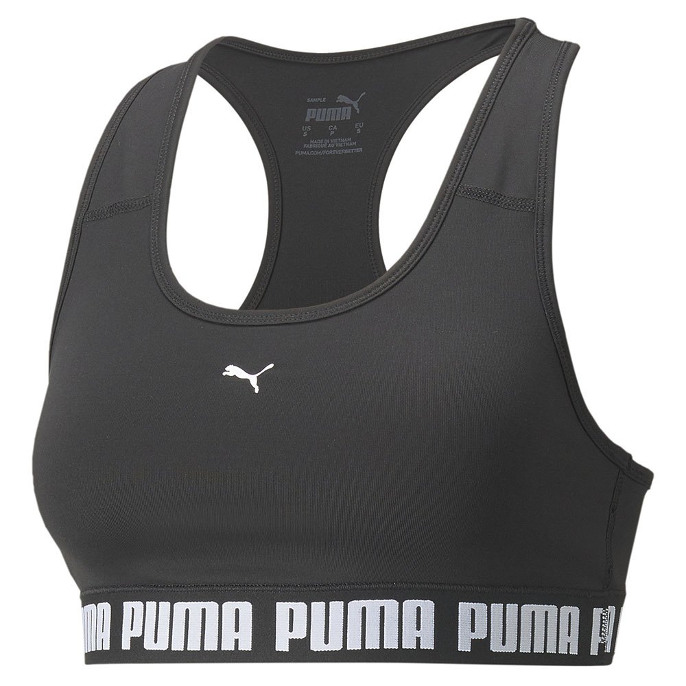Puma Mid Impact Strong Sports Bra Schwarz S Frau von Puma