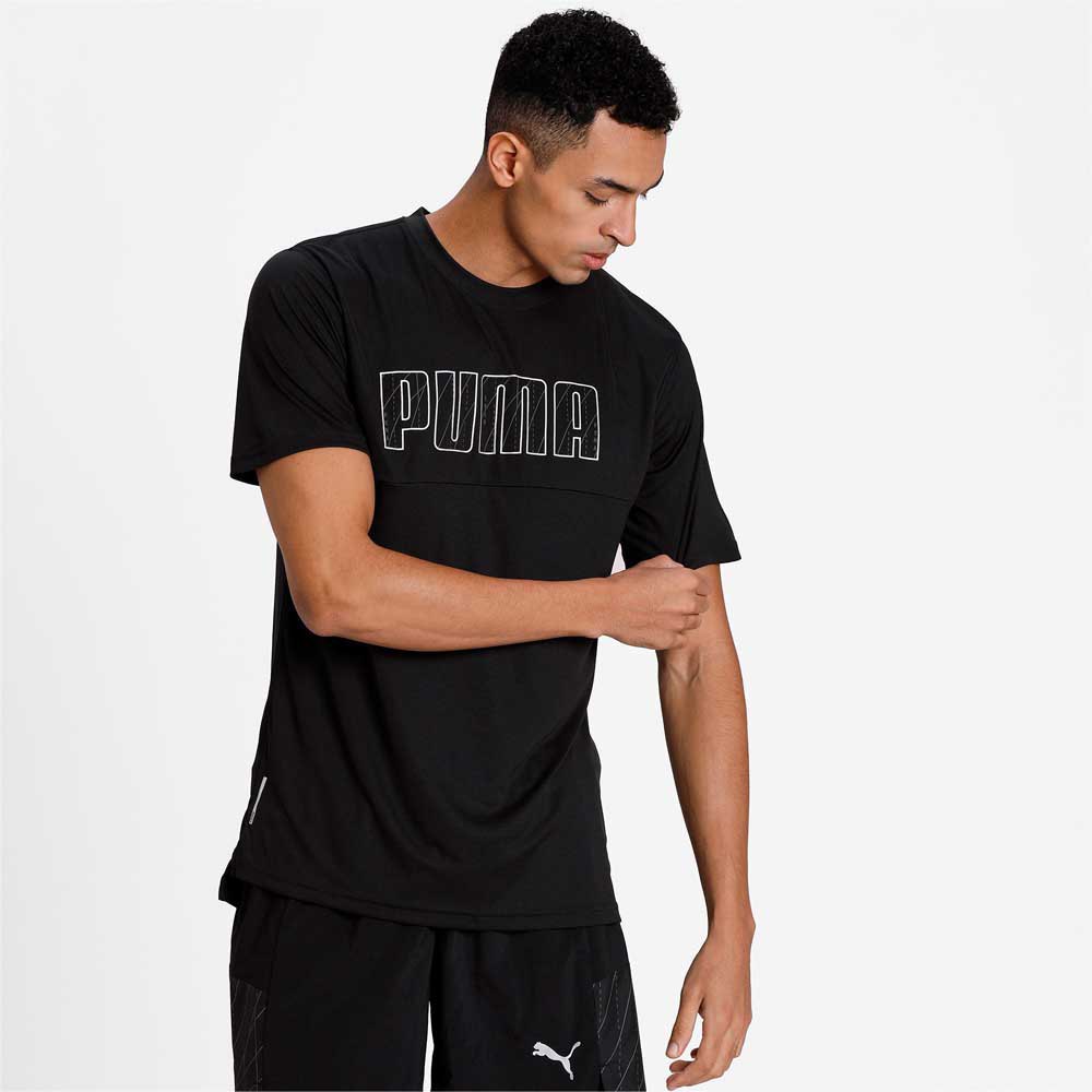 Puma Run Logo Short Sleeve T-shirt Schwarz L Mann von Puma