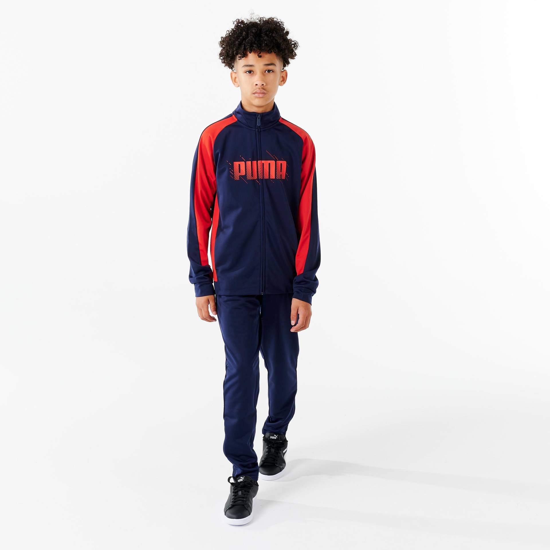 Puma Trainingsanzug Kinder Synthetik atmungsaktiv - marineblau/rot von Puma