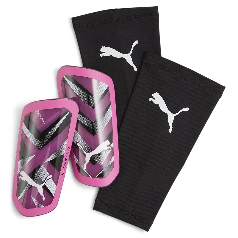 Puma Ultra Flexx Sleeve Schienbeinschoner - pink/schwarz/silber-L von Puma