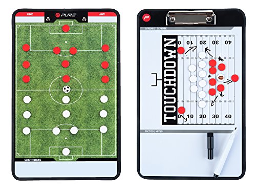 Pure2Improve - Taktiktafel Fußball, 35x22cm, Tactic Board – Coach Board mit Magnete und Stifte, Taktikbrett, für die Spielanalyse, Verbessern Sie Ihre Spiele von Pure2Improve