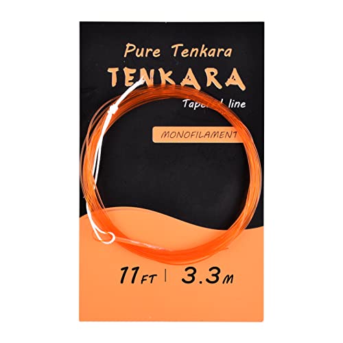 Pure Tenkara Tenkara Angelschnur, 3,3 m, hochsichtbar, Nylon, monofil, Orange von Pure Tenkara