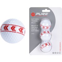 3er Pack Pure2Improve Golf Alignment Bälle (3 Stk) weiß/rot von Pure2Improve