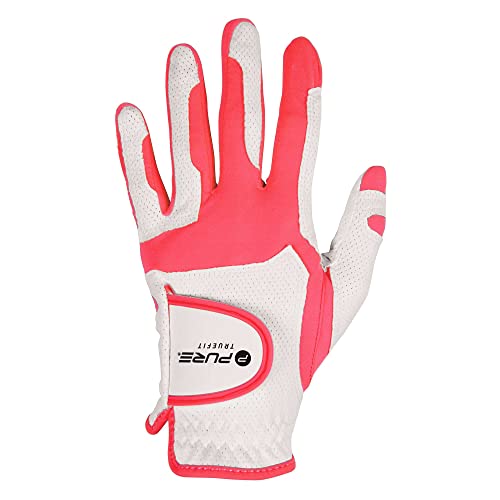 Pure2Improve True Fit Damen-Handschuh, Links, Weiß/Rosa von Pure2Improve