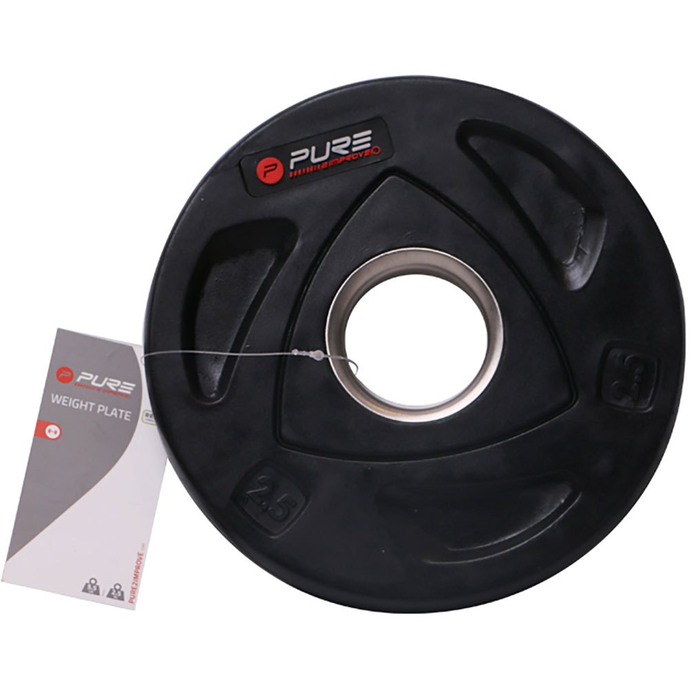 Pure2improve Rubber Coated Weight Plate 2.5kg Schwarz 2.5 kg von Pure2improve