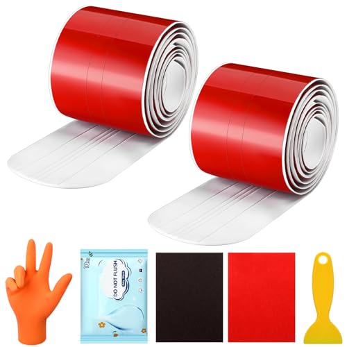 Pushglossy Kielschutz für Boote, 7-teilig, 2-teilig, DIY-Installation, inklusive Schleifpapier, Handschuhe, Feuchttücher und Schaber für Fiberglas und bestimmte Aluminiumboote (2,4 m) von Pushglossy