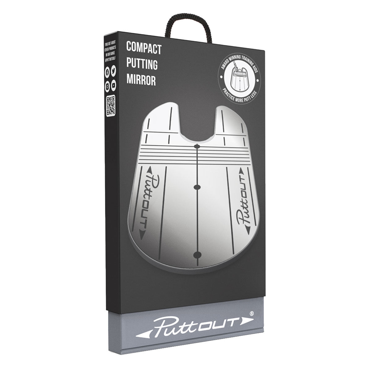 PuttOUT Compact Golf Putting Mirror, Male, Black/silver, One Size | American Golf von PuttOUT