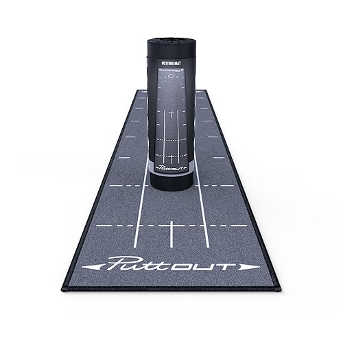 PuttOut Golf Puttingmatte Grau (50x240cm) - Trainingshilfe Indoor Putting von PuttOut