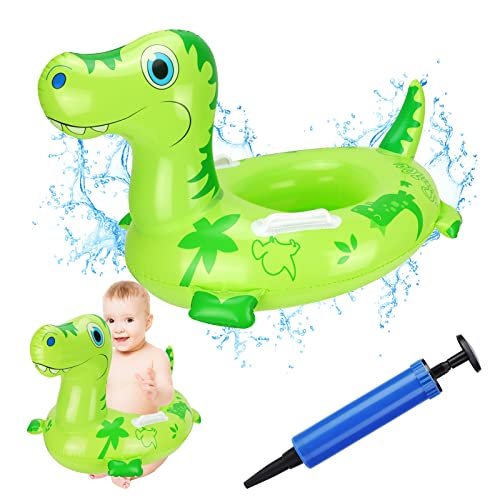 Baby Schwimmring Dinosaurier Form, 3D Baby Float Aufblasbar Schwimmhilfe Ring Mit Sitz Inflator, Karikatur Schwimmsitz Schwimmtrainer Pool Auftriebshilfegerät für Kleinkinder 6 Monate -3 Jahre von Pwsap