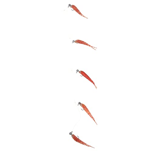 Angelköder-Köder-Rig, Lebendiges Aussehen, Hochauflösende Körperdetails, Lebensechtes Silikon-Regenschirm-Rig-Angelköder-Set für Meerwasser (Rot) von Pwshymi