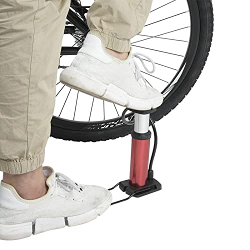 Hocheffiziente, Leichte Fahrrad-Fußpumpe aus Aluminiumlegierung, für Fast Alle Fahrräder (Rot) von Pwshymi
