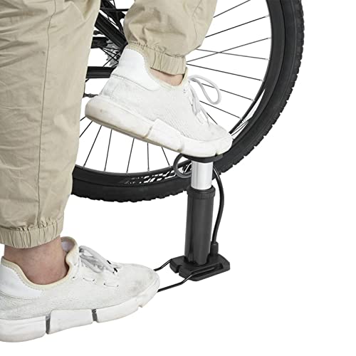 Hocheffiziente, Leichte Fahrrad-Fußpumpe aus Aluminiumlegierung, für Fast Alle Fahrräder (Schwarz) von Pwshymi