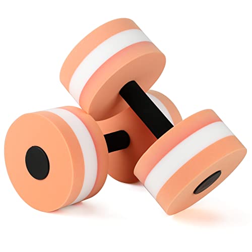Wasserschwimmende Hanteln aus EVA-Schaumstoff für Yoga-Fitness, Leichte, Tragbare -Hanteln mit Bequemem Griff, Tolle -Fitness-Ausrüstung für Rehabilitation und Abnehmen (orange) von Pwshymi
