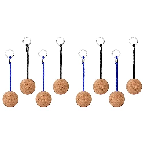 Pyatofly 8 Stück Schwimmende Kork Ball Schlüsselringe, 50mm Schlüssel Schweben Wasser Sport Zubehör zum Surfen Schwimmen Tauchen Angeln Segel Boot von Pyatofly