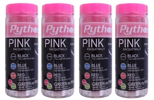 Python Racquetballs (superschnell mit optimaler Sichtbarkeit) (4 Dosen/12 Bälle) von Python Racquetball
