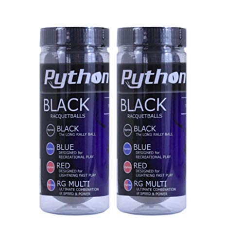 Python Schlägerbälle, 3 Bälle, Schwarz Python Schlägerbälle, 3 Bälle, Schwarz von Python Racquetball