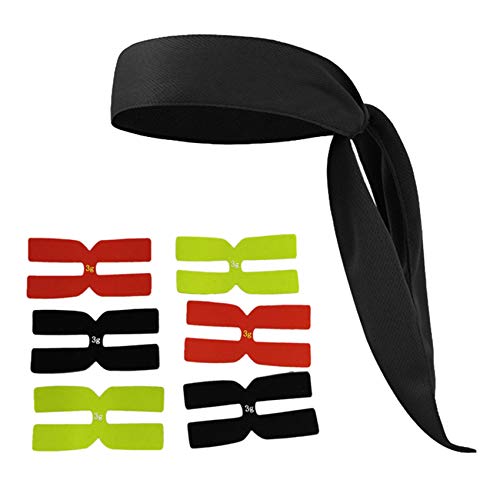 Pyugxab 6 x 3G-Tennisschläger-Streifen, Silikon, 1 x Sport-Kopfband, Outdoor-Stirnband, Schweißband von Pyugxab